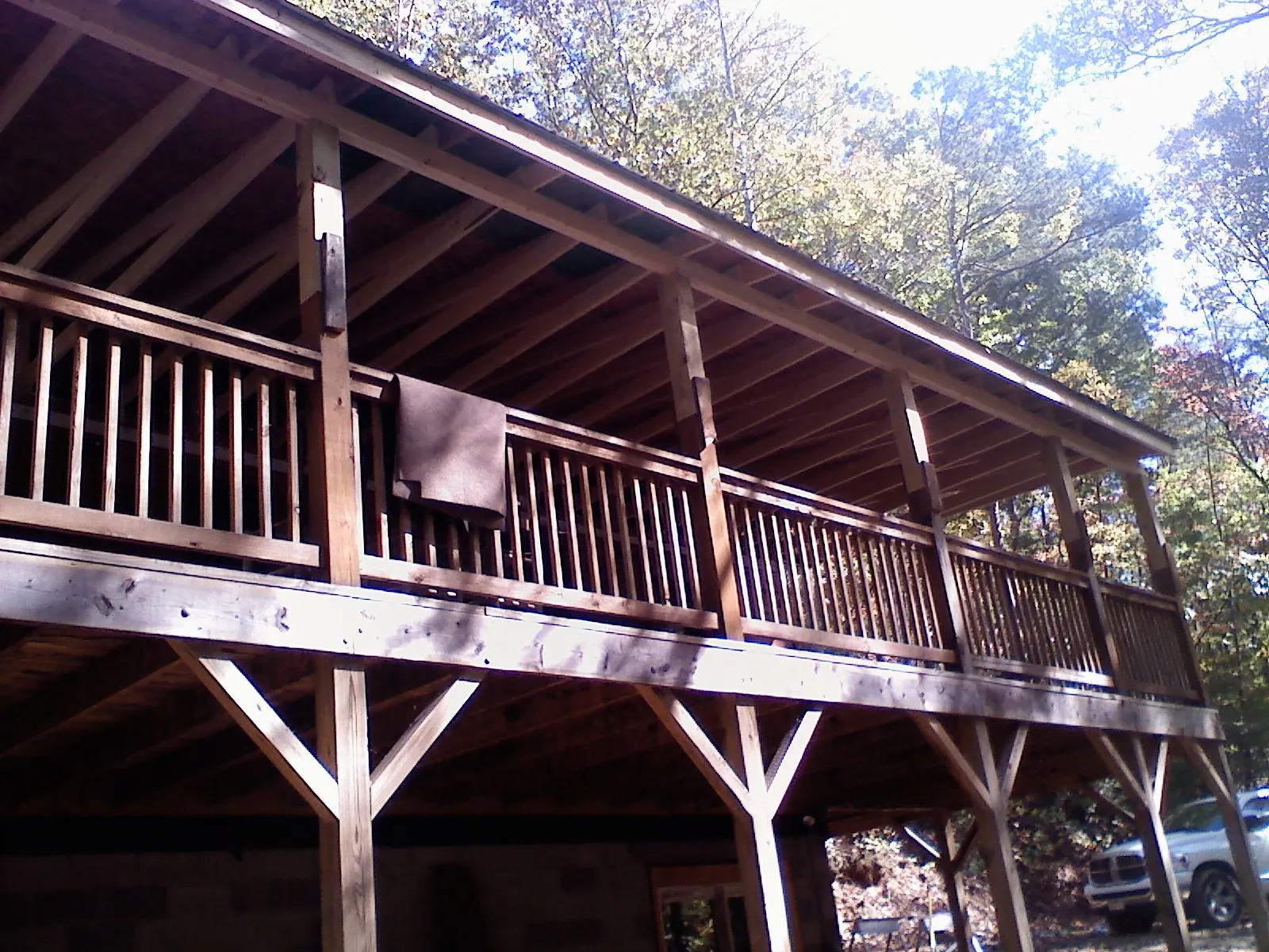 Timber framing under a new elevated porch and deck — Roof Leak Repair in Ridley Park by Roofing Brothers